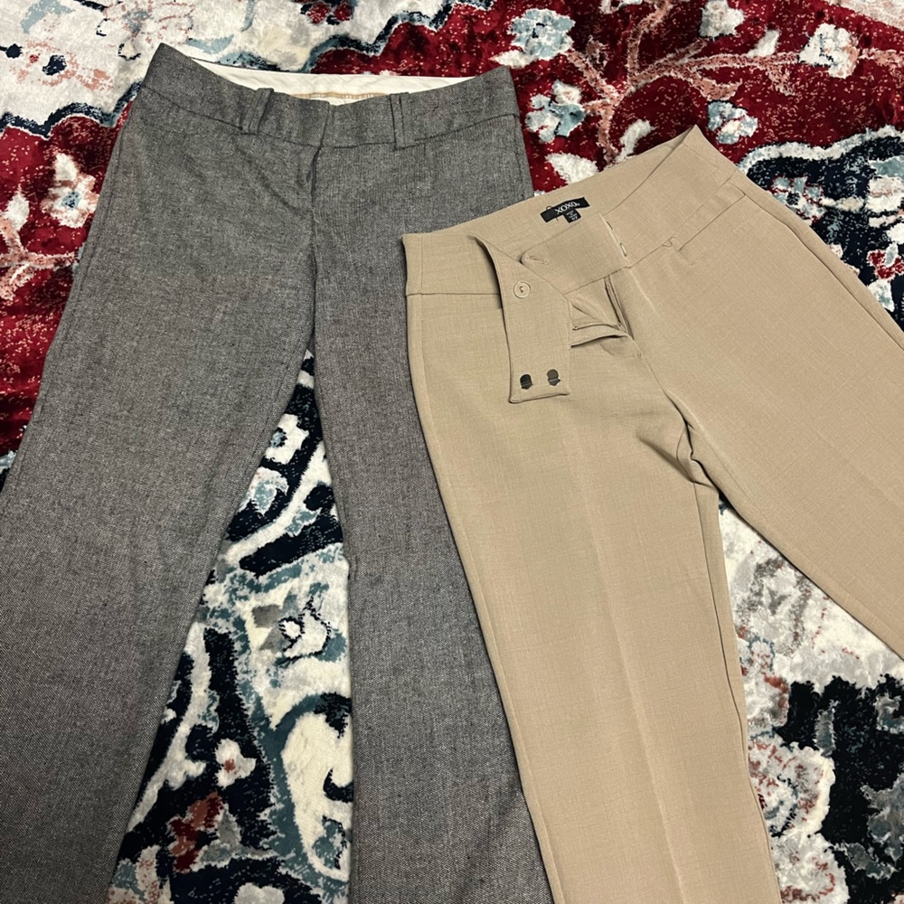 Bundle - The Limited and XOXO Tan and Gray Women's Trousers pants